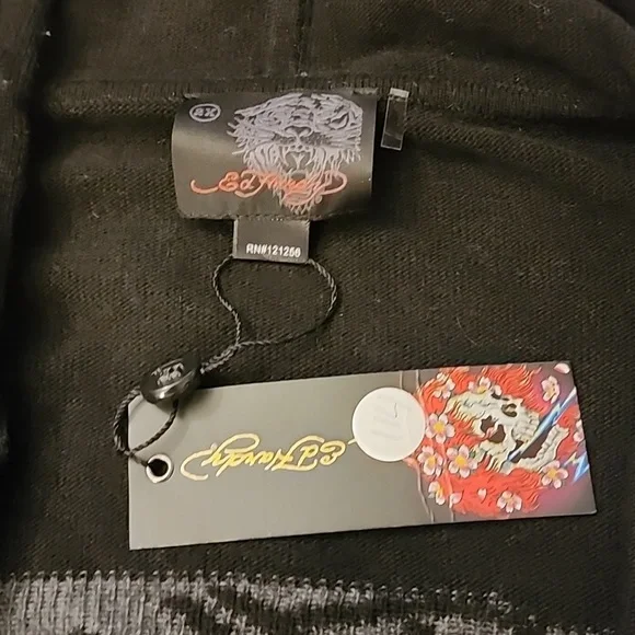 Ed Hardy Black Hoodie 2xl zip up - Picture 3 of 5